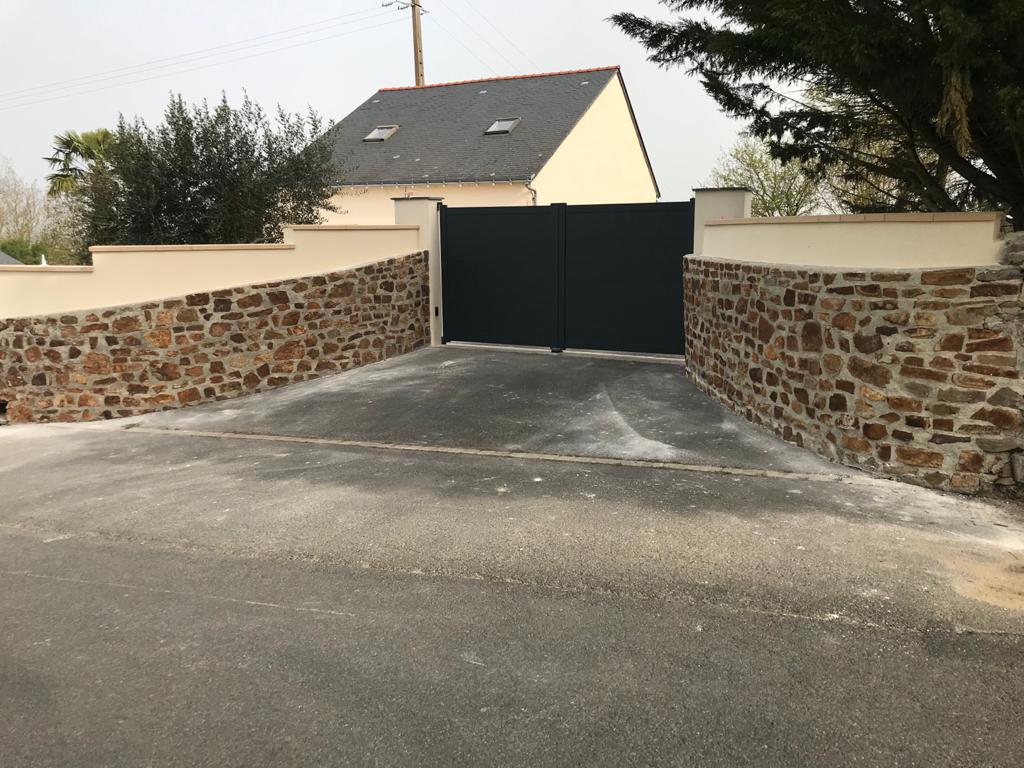 Fermetures Connect PORTE ENTREE Fermeturesconnectportailbattantcoulissantalulame300gris 5